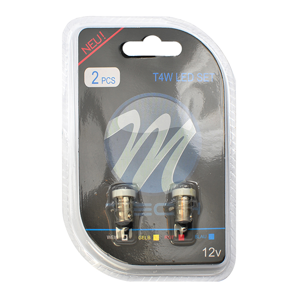 Εικόνα 2 από 2 — T4W 12V 0,32W BA9s (ΜΙΝΙΟΝ) LED 4xSMD3528 ΛΕΥΚΟ BLISTER 2ΤΕΜ.