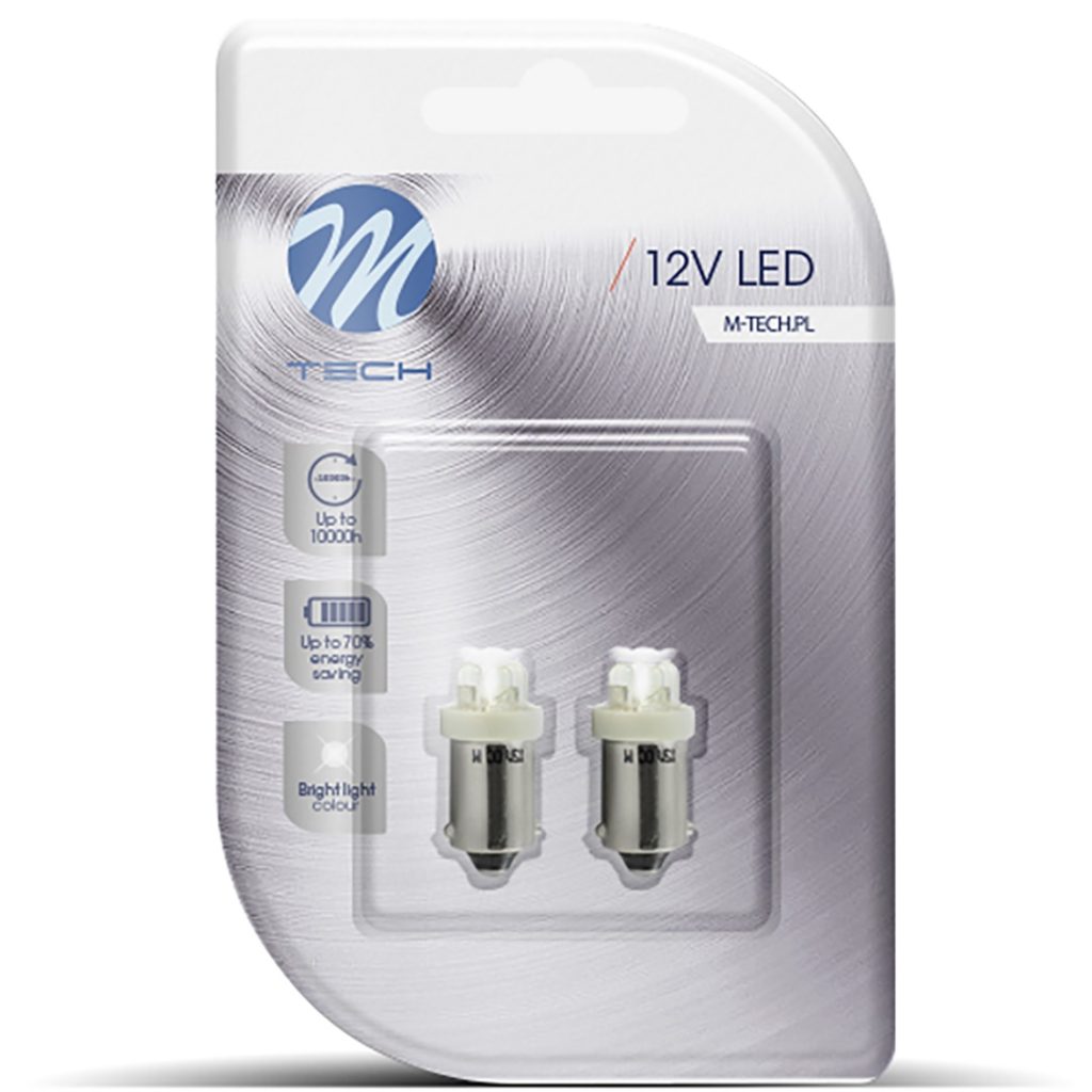 Εικόνα 2 από 2 — T4W 12V 0,96W BA9s (ΜΙΝΙΟΝ) LED 4xLED 3mm ΛΕΥΚΟ BLISTER 2ΤΕΜ. M-TECH