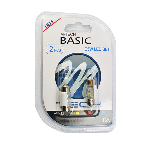 Εικόνα 2 από 2 — ΛΑΜΠΑΚΙΑ ΠΛΑΦΟΝΙΕΡΑΣ C5W/C10W 12V 0,26W SV8,5 31mm LED 2xFlux 3mm ΛΕΥΚΟ BLISTER 2ΤΕΜ