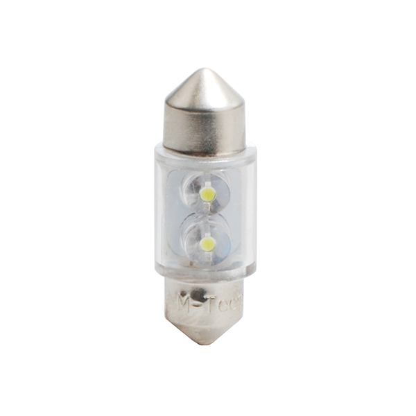 Εικόνα 1 από 2 — ΛΑΜΠΑΚΙΑ ΠΛΑΦΟΝΙΕΡΑΣ C5W/C10W 12V 0,26W SV8,5 31mm LED 2xFlux 3mm ΛΕΥΚΟ BLISTER 2ΤΕΜ