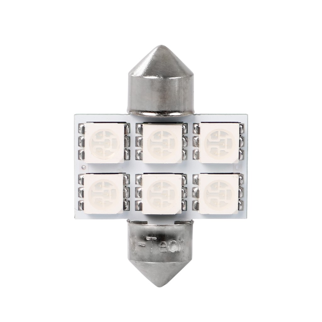 Εικόνα 2 από 2 — ΛΑΜΠΑΚΙΑ ΠΛΑΦΟΝΙΕΡΑΣ C5W/C10W 12V 1,44W SV8,5 31mm LED 6xSMD5050 ΜΠΛΕ BLISTER M-TECH – 2 τεμ.
