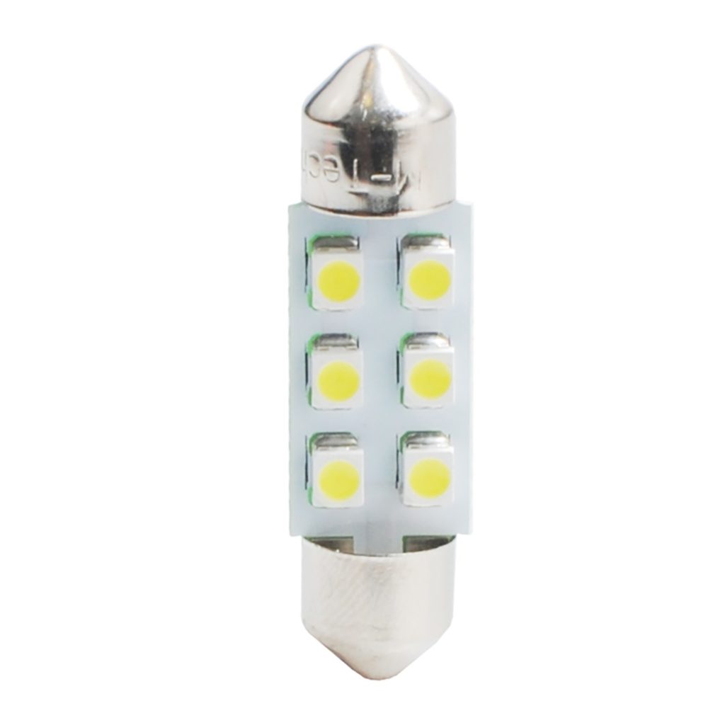 Εικόνα 1 από 2 — ΛΑΜΠΑΚΙΑ ΠΛΑΦΟΝΙΕΡΑΣ C5W/C10W 12V 0,48W SV8,5 36mm LED 6xSMD3528 ΠΡΑΣΙΝΟ BLISTER 2ΤΕΜ. M-TECH