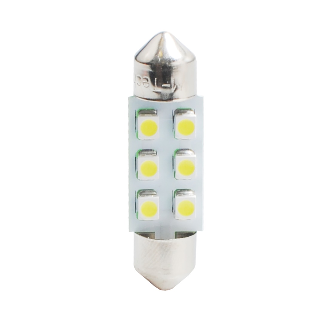 Εικόνα 1 από 2 — ΛΑΜΠΑΚΙΑ ΠΛΑΦΟΝΙΕΡΑΣ C5W/C10W 12V 0,48W SV8,5 36mm LED 6xSMD3528 ΚΙΤΡΙΝΟ BLISTER 2ΤΕΜ. M-TECH