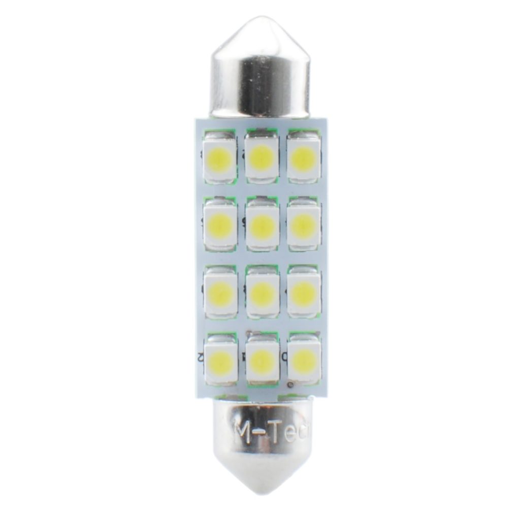 Εικόνα 1 από 2 — ΛΑΜΠΑΚΙΑ ΠΛΑΦΟΝΙΕΡΑΣ C5W/C10W 12V SV8.5 41mm 1,5W 12xSMD2835 LED OSRAM ΜΠΛΕ  BLISTER 2ΤΕΜ. M-TECH