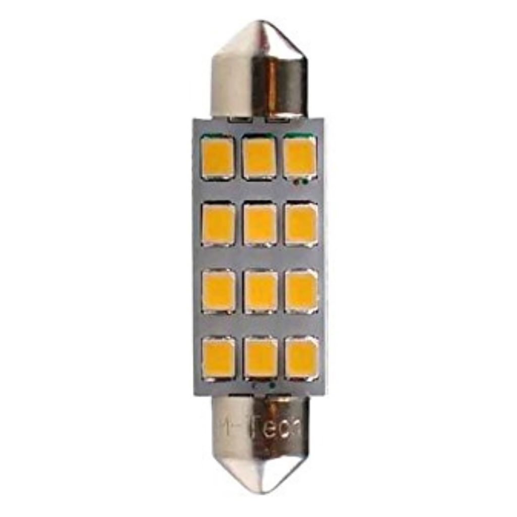 Εικόνα 1 από 2 — ΛΑΜΠΑΚΙΑ ΠΛΑΦΟΝΙΕΡΑΣ C5W/C10W 12V SV8.5 41mm 1,5W 12xSMD2835 LED OSRAM ΛΕΥΚΟ  BLISTER 2ΤΕΜ. M-TECH