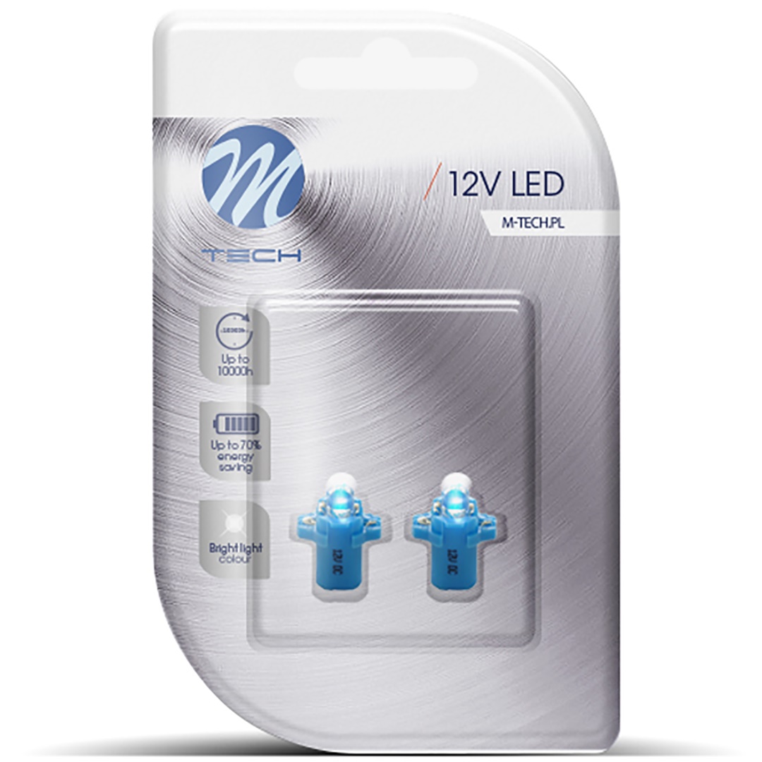 Εικόνα 2 από 2 — BAX 12V B8,3d 0,2W LED 1xFLUX 5mm ΜΠΛΕ BLISTER 2ΤΕΜ. M-TECH