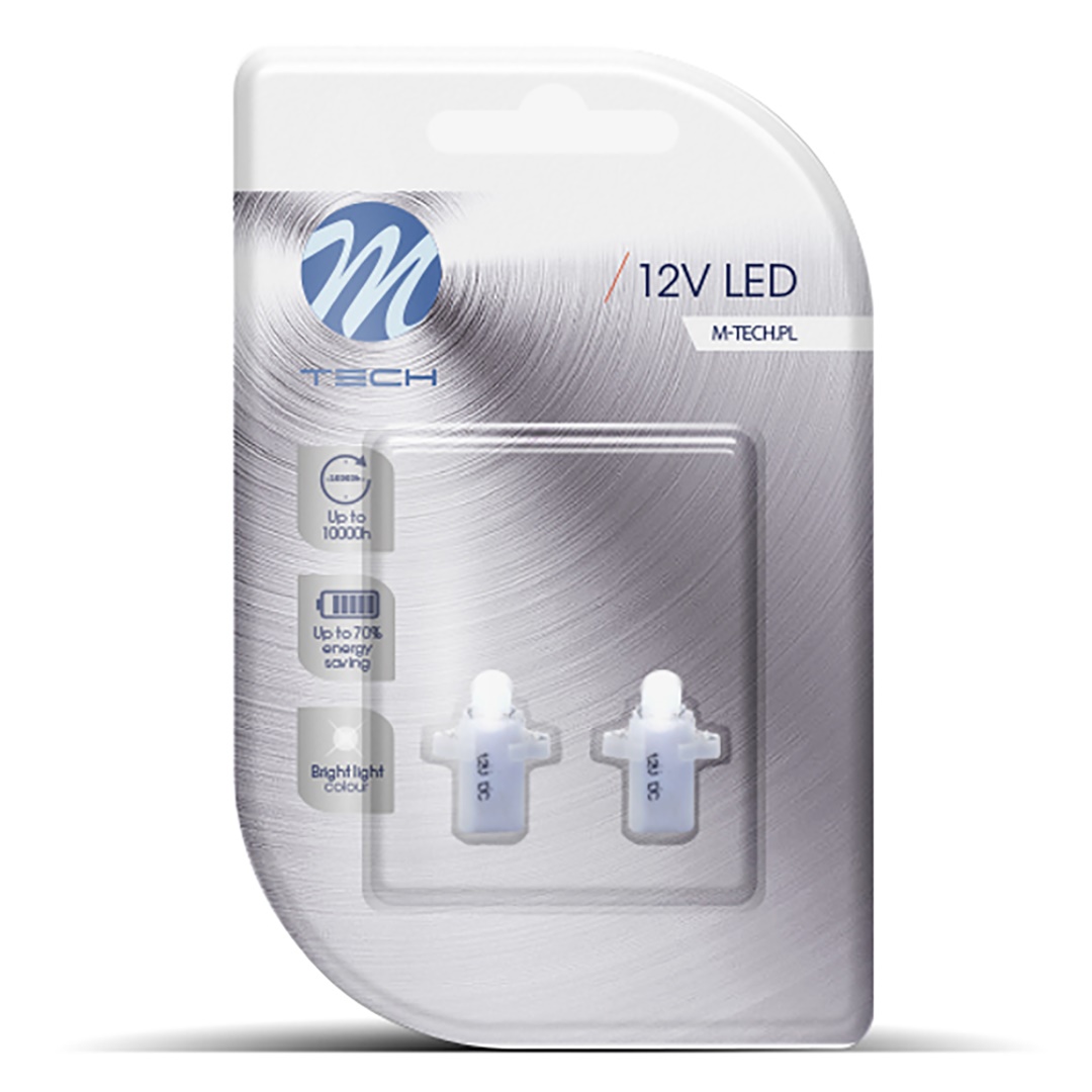 Εικόνα 2 από 2 — BAX 12V B8,3d 0,2W LED 1xFLUX 5mm ΛΕΥΚΟ BLISTER 2ΤΕΜ. M-TECH