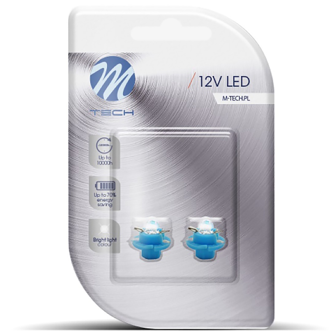 Εικόνα 1 από 1 — BAX 12V B8,4d 0,2W LED 1xFLUX 5mm ΜΠΛΕ BLISTER 2ΤΕΜ. M-TECH