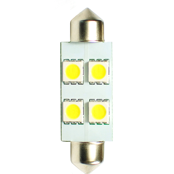 Εικόνα 1 από 2 — ΛΑΜΠΑΚΙΑ ΠΛΑΦΟΝΙΕΡΑΣ C5W/C10W 12V 1,36W SV8,5 36mm LED 4xSMD5050 ΛΕΥΚΟ BLISTER 2ΤΕΜ.