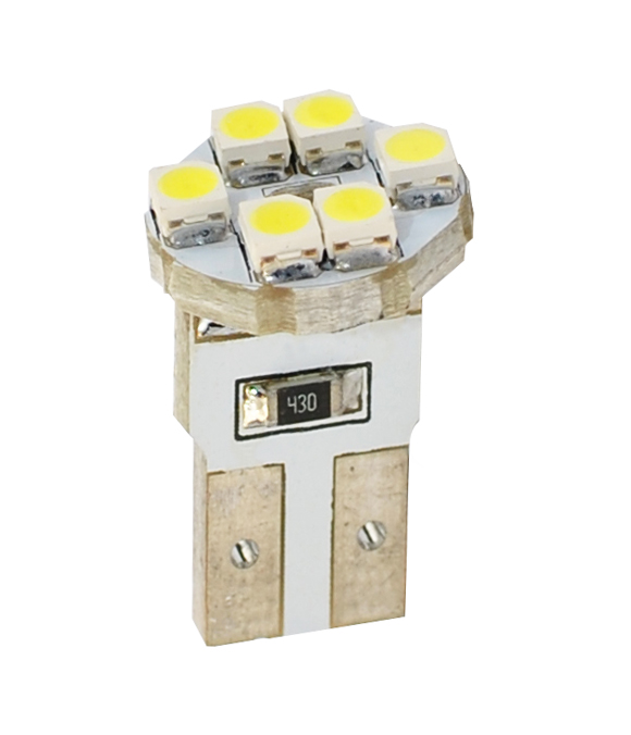 Εικόνα 1 από 1 — T10 W5W 12V W2,1×9,5d LED 6xSMD3528 ΛΕΥΚΟ (ΚΑΡΦΩΤΟ ΑΚΑΛΥΚΟ) BLISTER 2ΤΕΜ. M-TECH