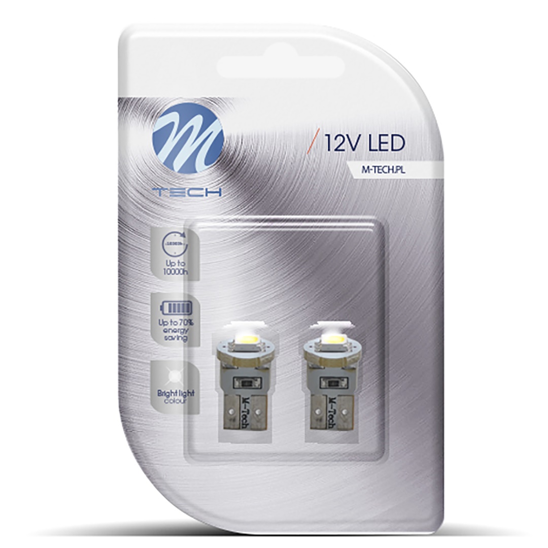 Εικόνα 2 από 2 — T10 W5W 12V W2,1×9,5d LED 1xSMD5050 ΛΕΥΚΟ (ΚΑΡΦΩΤΟ ΑΚΑΛΥΚΟ) BLISTER 2ΤΕΜ. M-TECH