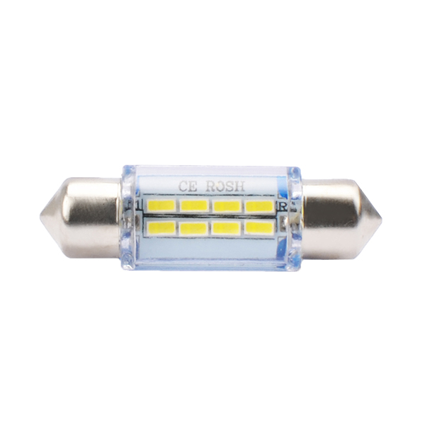 Εικόνα 1 από 2 — ΛΑΜΠΑΚΙΑ ΠΛΑΦΟΝΙΕΡΑΣ C5W/C10W 12V 1W SV8,5 36mm LED 8xSMD3014 ΛΕΥΚΟ BLISTER 2ΤΕΜ.