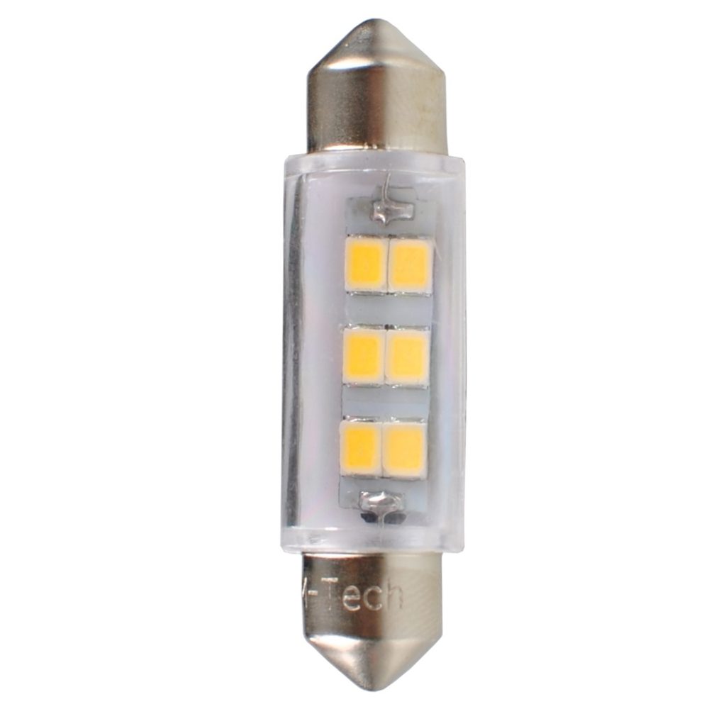 Εικόνα 1 από 2 — ΛΑΜΠΑΚΙΑ ΠΛΑΦΟΝΙΕΡΑΣ C5W/C10W 12V SV8.5 0,75W 41mm 6xSMD2835 LED OSRAM ΛΕΥΚΟ  BLISTER 2ΤΕΜ. M-TECH