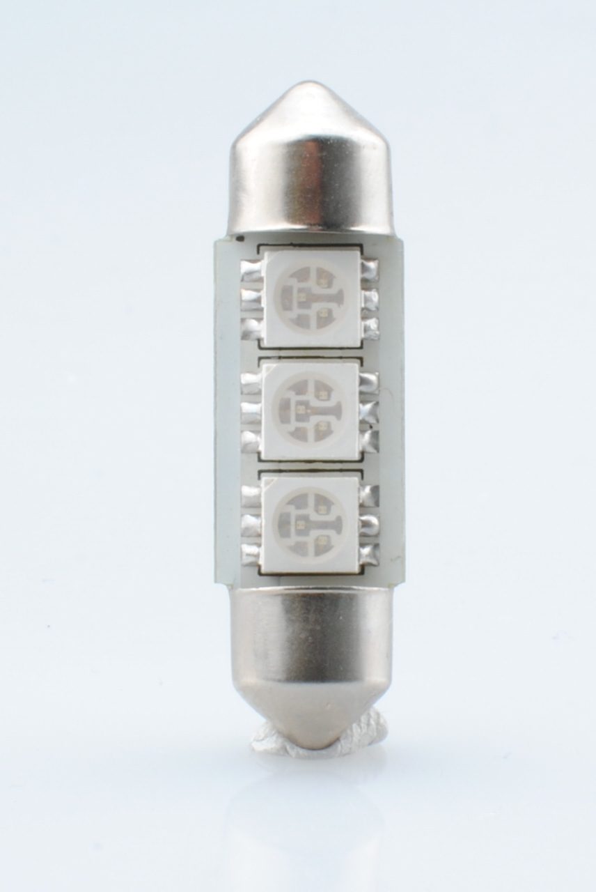 Εικόνα 1 από 1 — ΛΑΜΠΑΚΙΑ ΠΛΑΦΟΝΙΕΡΑΣ C5W/C10W 12V 0,72W SV8,5 36mm CAN-BUS LED 3xSMD5050 PREMIUM ΜΠΛΕ BLISTER 2ΤΕΜ