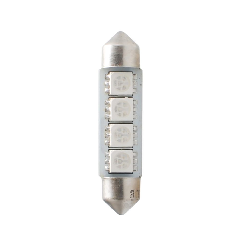 Εικόνα 1 από 2 — ΛΑΜΠΑΚΙΑ ΠΛΑΦΟΝΙΕΡΑΣ C5W/C10W 12V 0,96W SV8,5 41mm CAN-BUS LED 4xSMD5050 PREMIUM ΜΠΛΕ BLISTER 2ΤΕΜ.