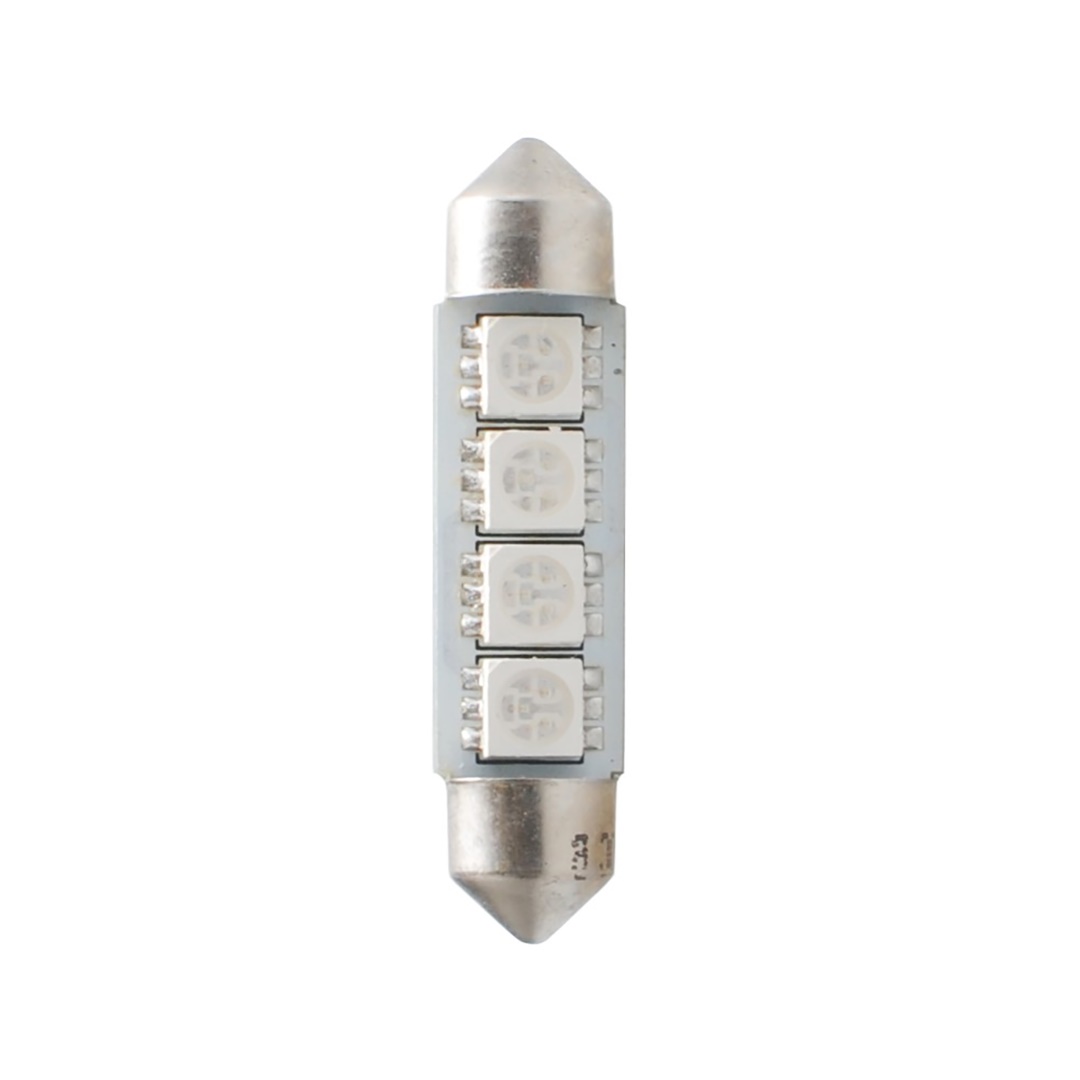 Εικόνα 1 από 2 — ΛΑΜΠΑΚΙΑ ΠΛΑΦΟΝΙΕΡΑΣ C5W/C10W 12V 0,96W SV8,5 41mm CAN-BUS LED 4xSMD5050 PREMIUM ΜΠΛΕ BLISTER 2ΤΕΜ.