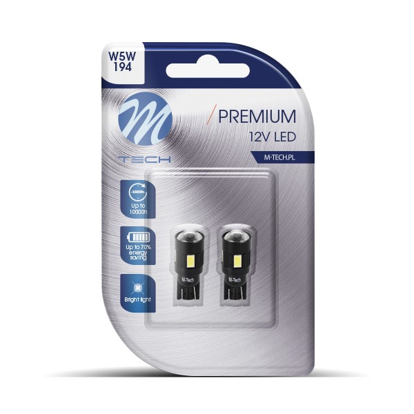Εικόνα 1 από 2 — T10 W5W 12V W2,1×9,5d LED 6xSMD5730 ΛΕΥΚΟ (ΚΑΡΦΩΤΟ CAN-BUS) BLISTER 2ΤΕΜ. M-TECH