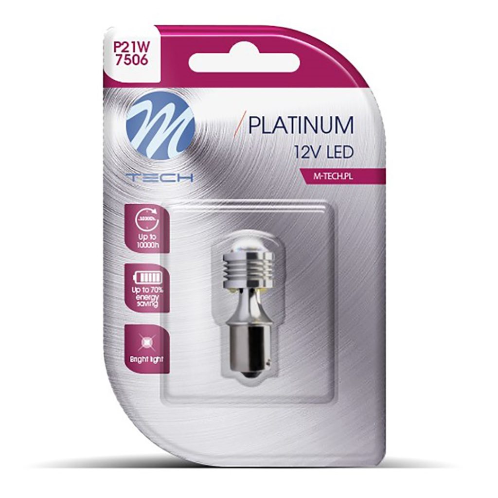 Εικόνα 1 από 1 — P21W 12/24V Ba15s 3W 120lm 4xHP LED OSRAM OPTO ΠΟΡΤΟΚΑΛΙ BLISTER  M-TECH 1 ΤΕΜ.