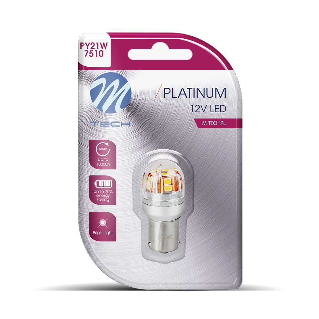Εικόνα 1 από 3 — ΛΑΜΠΑΚΙ PY21W 12/24V 21W BAU15s 15x2835SMD 210lm ΜΟΝΟΠΟΛΙΚΟ ΠΑΡΑΚΕΝΤΡΟ CAN-BUS PLATINUM ΠΟΡΤΟΚΑΛΙ – 1 ΤΕΜ.