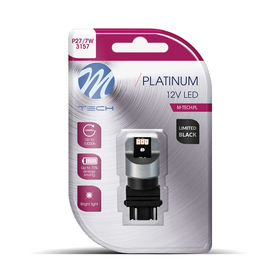 Εικόνα 1 από 2 — P27/7W 3157 12/24V W2.5x16d 6xSMD3020 CAN-BUS ΚΟΚΚΙΝΟ LIMITED BLACK BLISTER M-TECH – 1 Τεμ.