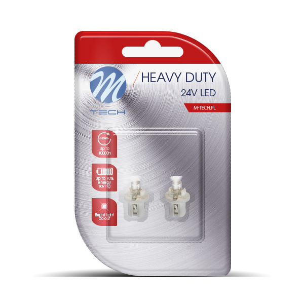 Εικόνα 1 από 1 — BAX 24V B8,5d 0,24W LED 1xFLUX 5mm ΛΕΥΚΟ ΔΙΑΘΛΑΣΗ BLISTER 2ΤΕΜ. M-TECH