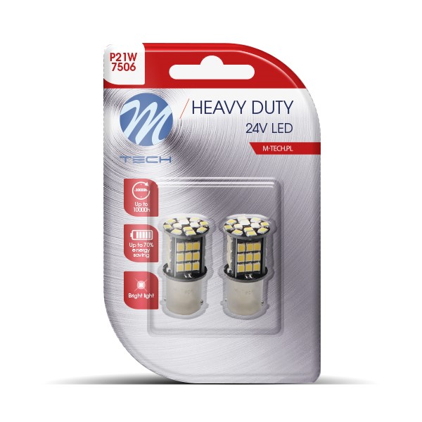 Εικόνα 1 από 1 — P21W 24V BA15s 48xSMD2835 LED CAN-BUS ΛΕΥΚΟ HEAVY DUTY BLISTER M-TECH – 2 Τεμ.