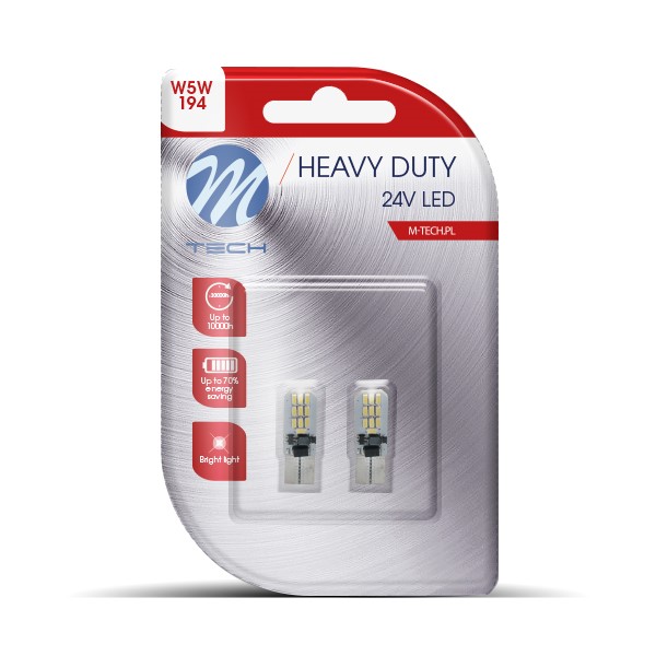 Εικόνα 1 από 1 — T10 W5W 24V W2.1×9.5d 20xSMD3014 LED CAN-BUS ΛΕΥΚΟ HEAVY DUTY BLISTER  M-TECH – 2 Τεμ.