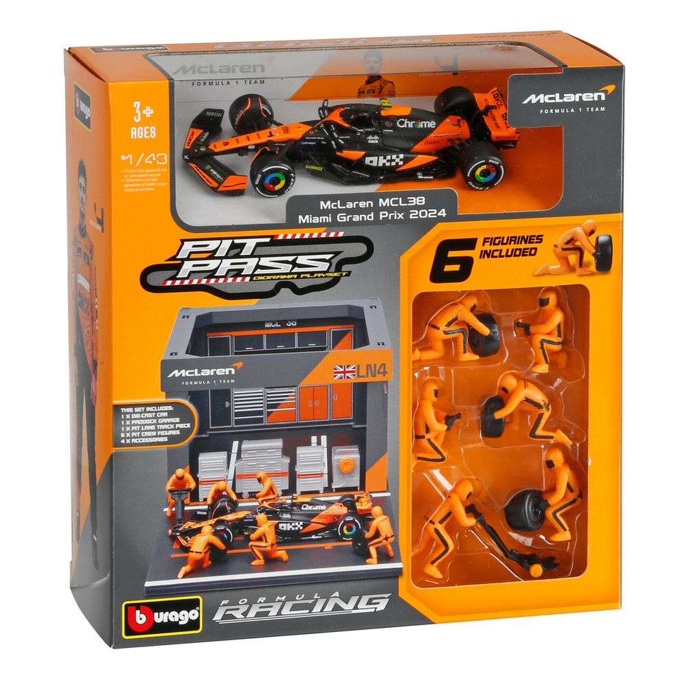 Εικόνα 2 από 2 — ΜΙΝΙΑΤΟΥΡΕΣ PIT STOP MCLAREN MCL38 NORRIS 1:43 BURAGO LAMPA 1ΤΕΜ.