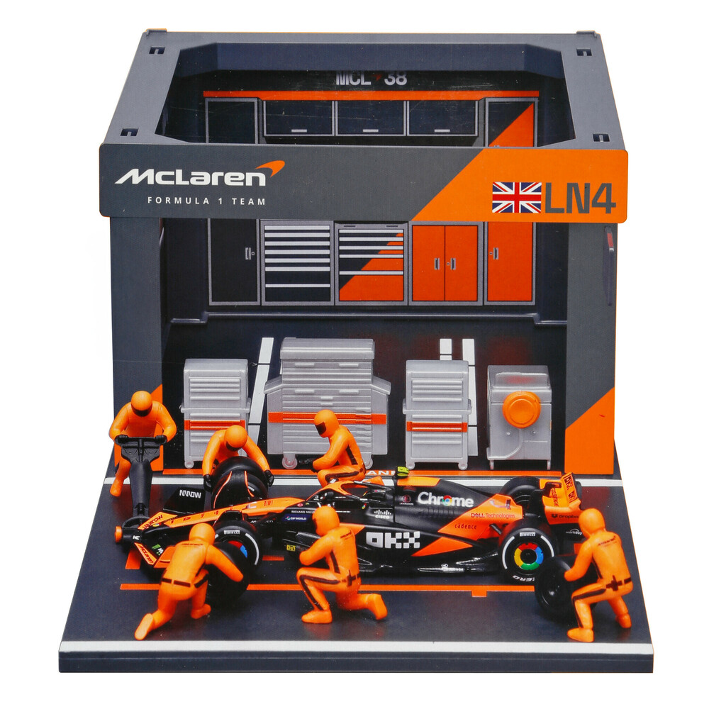 Εικόνα 1 από 2 — ΜΙΝΙΑΤΟΥΡΕΣ PIT STOP MCLAREN MCL38 NORRIS 1:43 BURAGO LAMPA 1ΤΕΜ.