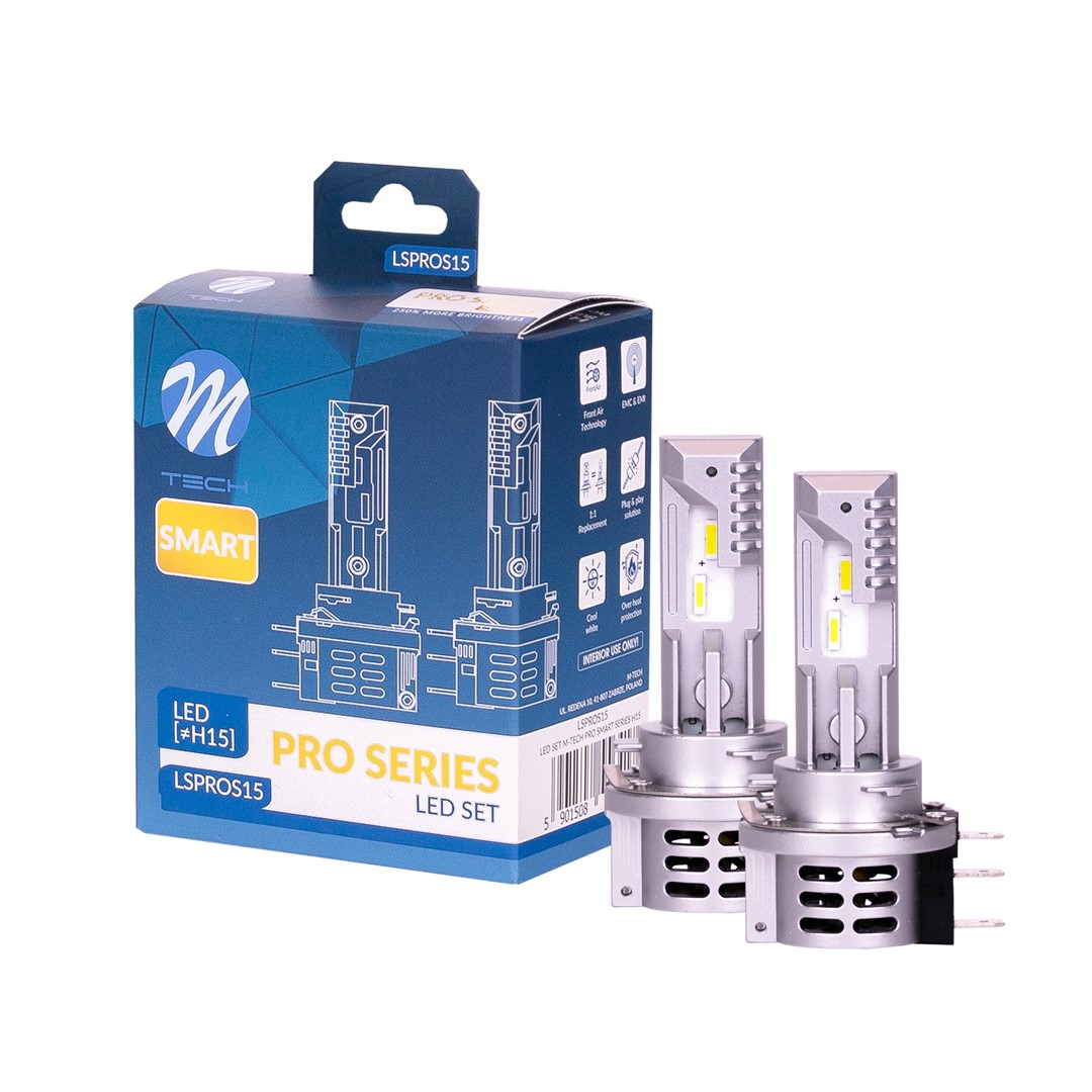 Εικόνα 1 από 4 — ΛΑΜΠΑ LED H15 12V IP65 6.000K 4.600lm LED SET PRO SMART SERIES M-TECH – 2 ΤΕΜ.