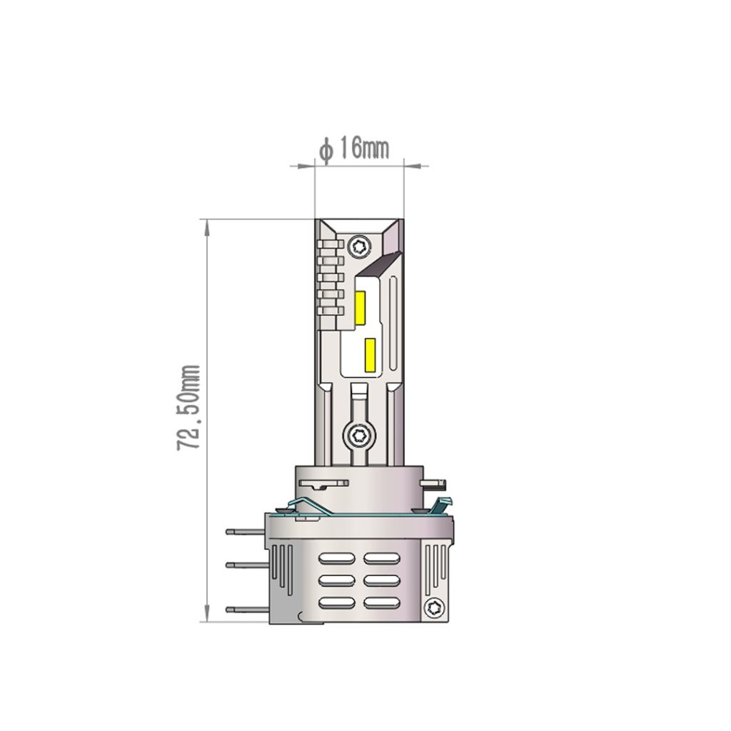 Εικόνα 3 από 4 — ΛΑΜΠΑ LED H15 12V IP65 6.000K 4.600lm LED SET PRO SMART SERIES M-TECH – 2 ΤΕΜ.