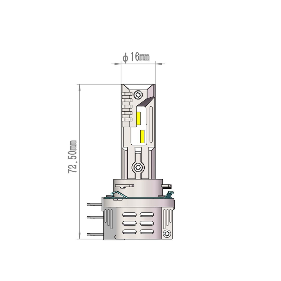 Εικόνα 3 από 4 — ΛΑΜΠΑ LED H15 12V IP65 6.000K 4.600lm LED SET PRO SMART SERIES M-TECH – 2 ΤΕΜ.
