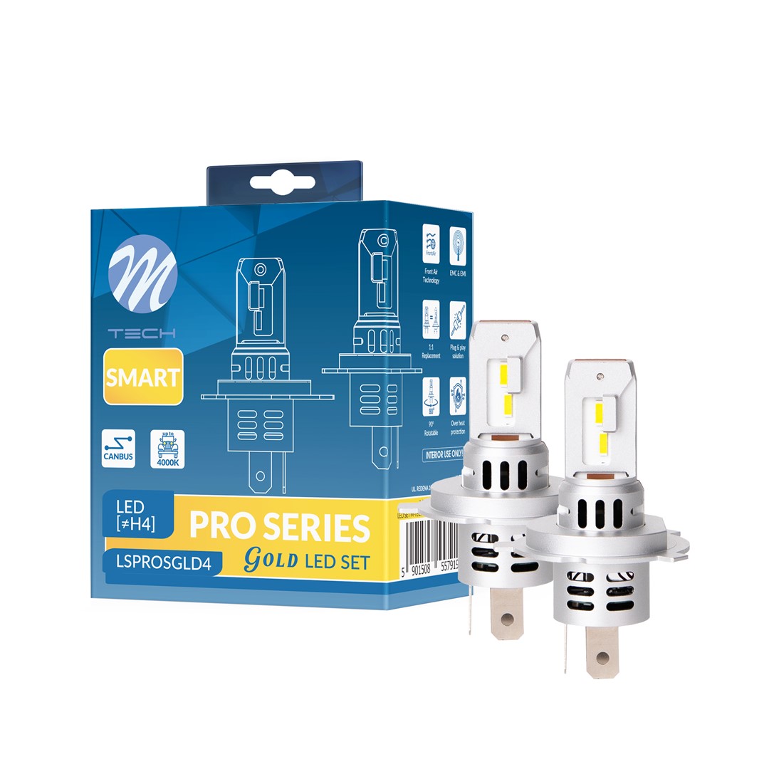 Εικόνα 1 από 3 — ΛΑΜΠEΣ LED H4 12V 4.000K 52W 4.300lm LED CANBUS CSP5730 PRO SMART SERIES  M-TECH – 2 ΤΕΜ.