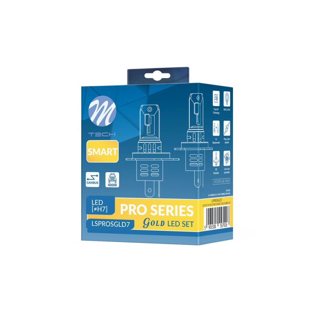 Εικόνα 3 από 3 — ΛΑΜΠEΣ LED H7 12V 4.000K 48W 4.800lm LED CANBUS CSP5730 PRO SMART SERIES  M-TECH – 2 ΤΕΜ.