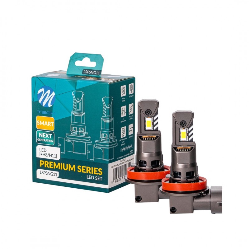 Εικόνα 1 από 3 — ΛΑΜΠEΣ LED H11 12V 6.000K 35W 4.000lm LED CANBUS CSP3570 PREMIUM SMART SERIES M-TECH – 2 ΤΕΜ.