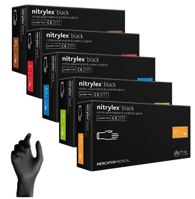 Εικόνα 6 από 7 — Amio – ΓΑΝΤΙΑ ΝΙΤΡΙΛΙΟΥ MERCATOR NITRYLEX BASIC ΣΕ ΜΑΥΡΟ ΧΡΩΜΑ SMALL (S) – 100 τεμ. (MER13229/AM)