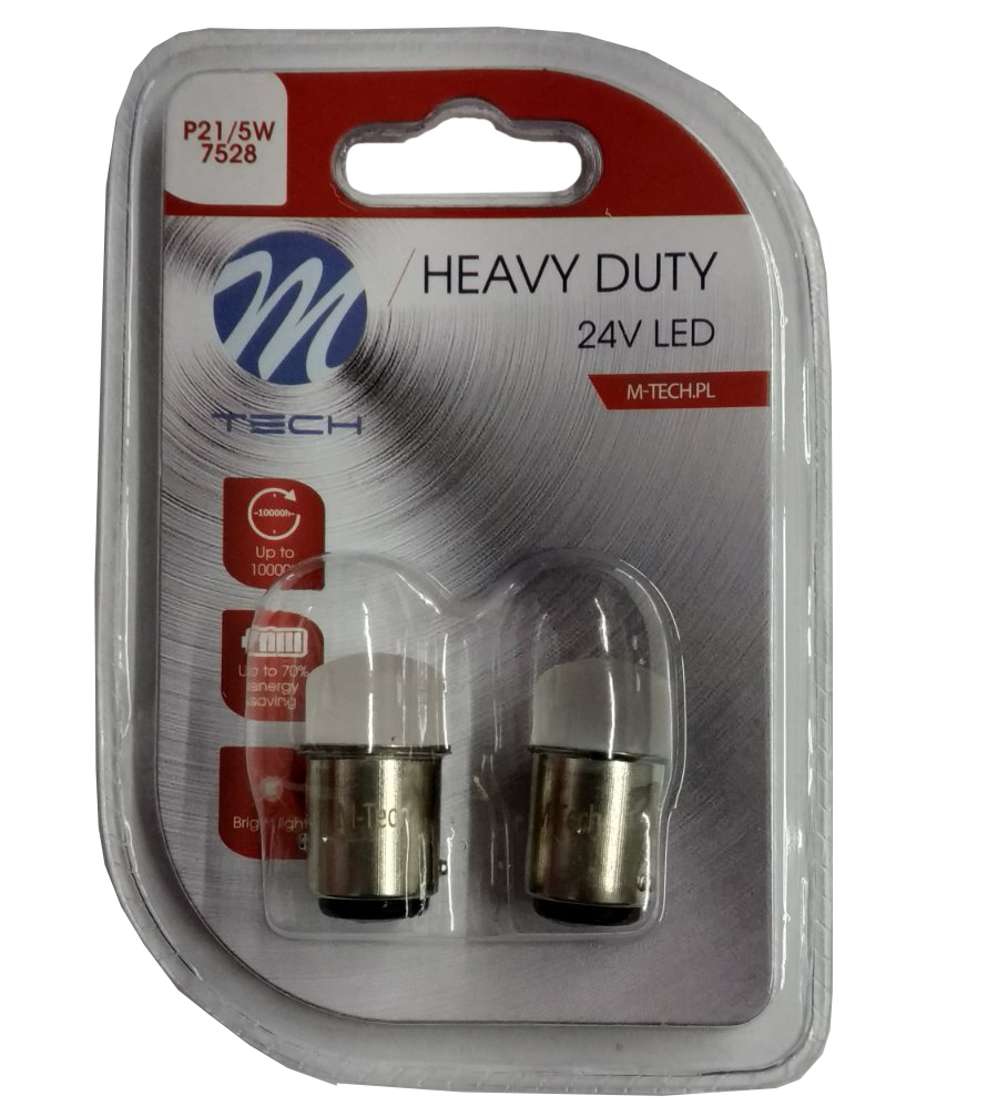 Εικόνα 1 από 2 — P21/5W 24V BAY15d 9xSMD3014 LED ΚΟΚΚΙΝΟ HEAVY-DUTY BLISTER M-TECH – 2 ΤΕΜ.