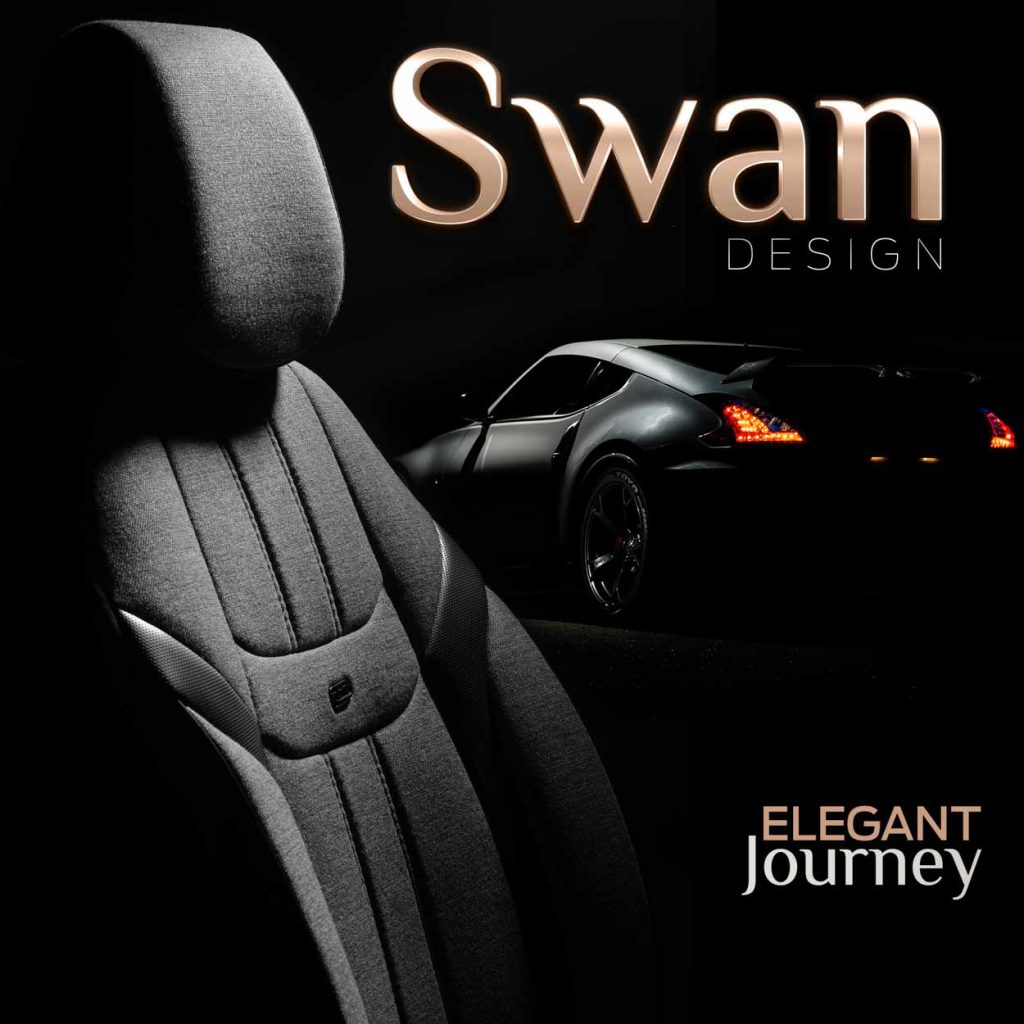 Εικόνα 10 από 12 — AMiO – Καλύμματα Καθισμάτων OTOM Swan 501 Black Μαύρο/Γκρι Σκούρο Λινό Ύφασμα και Δερματίνη για Μπροστινά και Πίσω Καθίσματα με 5 Προσκέφαλα – 1 Σετ (OT86751/AM)