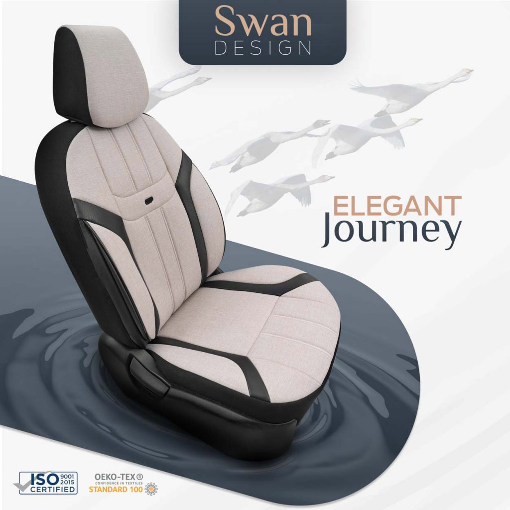 Εικόνα 13 από 13 — AMiO – Καλύμματα Καθισμάτων OTOM Swan 503 Beige Μαύρο/Μπεζ Λινό Ύφασμα και Δερματίνη για Μπροστινά και Πίσω Καθίσματα με 5 Προσκέφαλα – 1 Σετ (OT86753/AM)