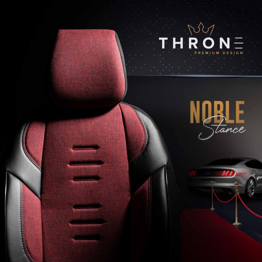 Εικόνα 10 από 10 — AMiO – Καλύμματα Καθισμάτων OTOM Throne 103 Red σε Μαύρο/Γκρι/Κόκκινο Ύφασμα και Δερματίνη για Μπροστινά και Πίσω Καθίσματα με 5 Προσκέφαλα – 1 Σετ (OT86756/AM)