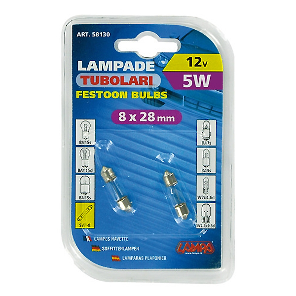 Εικόνα 4 από 4 — ΛΑΜΠΑ ΣΩΛΗΝΩΤΗ 5W/12V SV7-8 8X28mm