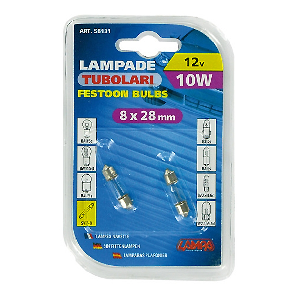 Εικόνα 4 από 4 — ΛΑΜΠΑ ΣΩΛΗΝΩΤΗ 10W/12V SV7-8 8X28mm
