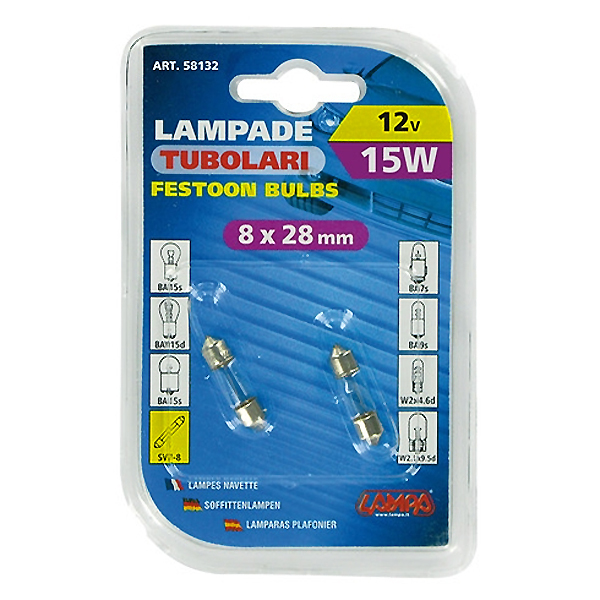 Εικόνα 3 από 3 — ΛΑΜΠΑ ΣΩΛΗΝΩΤΗ 15W/12V SV7-8 8X28mm