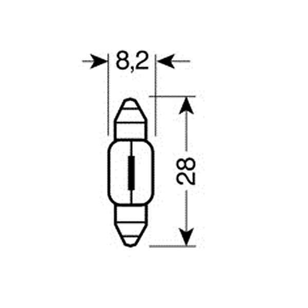 Εικόνα 2 από 4 — ΛΑΜΠΑΚΙΑ ΣΩΛΗΝΩΤΑ 10W/12V SV7-8 8x28mm