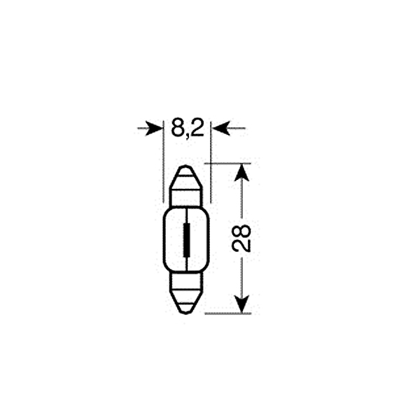 Εικόνα 2 από 4 — ΛΑΜΠΑΚΙΑ ΣΩΛΗΝΩΤΑ 15W/12V SV7-8 8x28mm