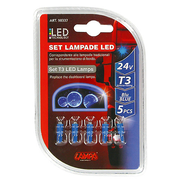 Εικόνα 2 από 2 — ΛΑΜΠΑΚΙ LED T3 24V W2x4.6d (Μπλε)