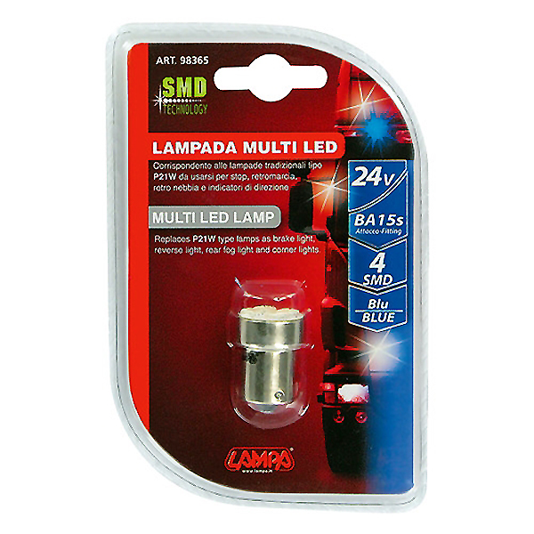 Εικόνα 2 από 2 — P21W 24V BA15s 20lm HYPER-LED12 ΜΠΛΕ (ΜΟΝΟΠΟΛΙΚΟ) BLISTER 1ΤΕΜ.