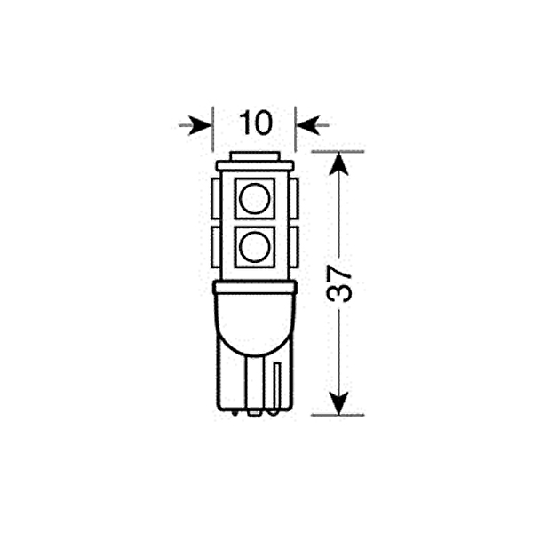 Εικόνα 2 από 4 — T10 W5W 12V W2,1×9,5d 80lm HYPER-LED27 ΛΕΥΚΟ ΔΙΑΘΛΑΣΗΣ 9SMDx3chips (ΔΙΠΛΗΣ ΠΟΛΙΚΟΤΗΤΑΣ)BLISTER 2ΤΕΜ.