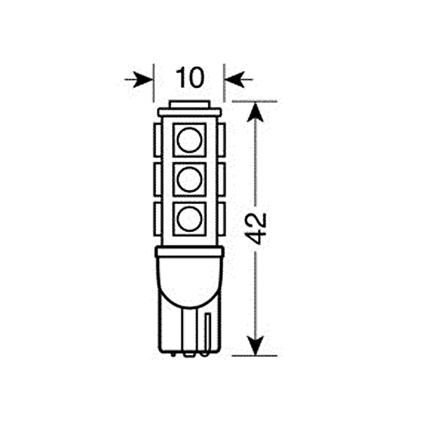 Εικόνα 2 από 4 — T10 W5W 12V W2,1×9,5d 80lm HYPER-LED39 ΛΕΥΚΟ 13SMDx3chips (ΔΙΠΛΗΣ ΠΟΛΙΚΟΤΗΤΑΣ) BLISTER 2ΤΕΜ.