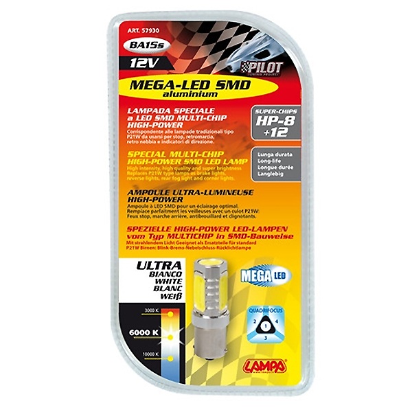 Εικόνα 4 από 4 — P21W 12V BA15s MEGA-LED20 ΑΛΟΥΜΙΝΙΟΥ COB ΔΙΑΘΛΑΣΗΣ (ΜΟΝΟΠΟΛΙΚΟ) BLISTER 1ΤΕΜ.